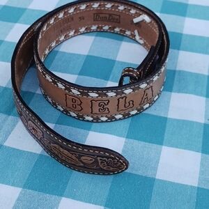 DunDee Cowhide Tooled Leather Belt